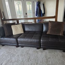 Brown Leather Sectional Sofa