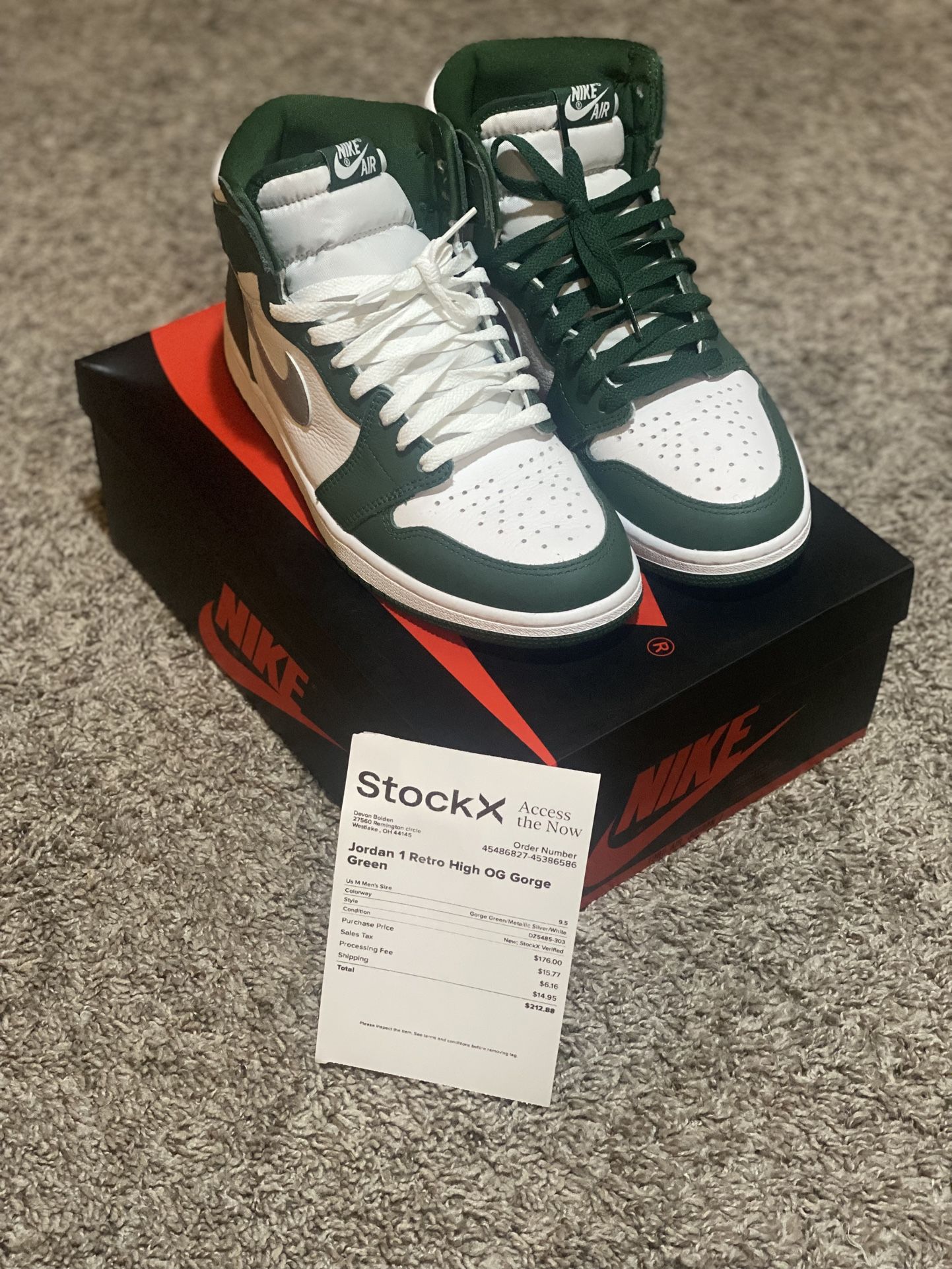 Jordan 1 Retro High OG Gorge Green