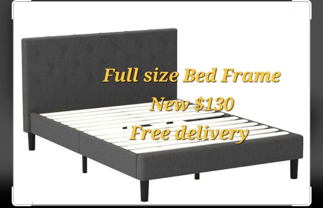 Full Size Bed Frame New $130 Base Para Cama Nueva Matrimonial. FREE DELIVERY 