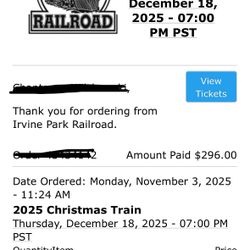Irvine Christmas Train 2025 