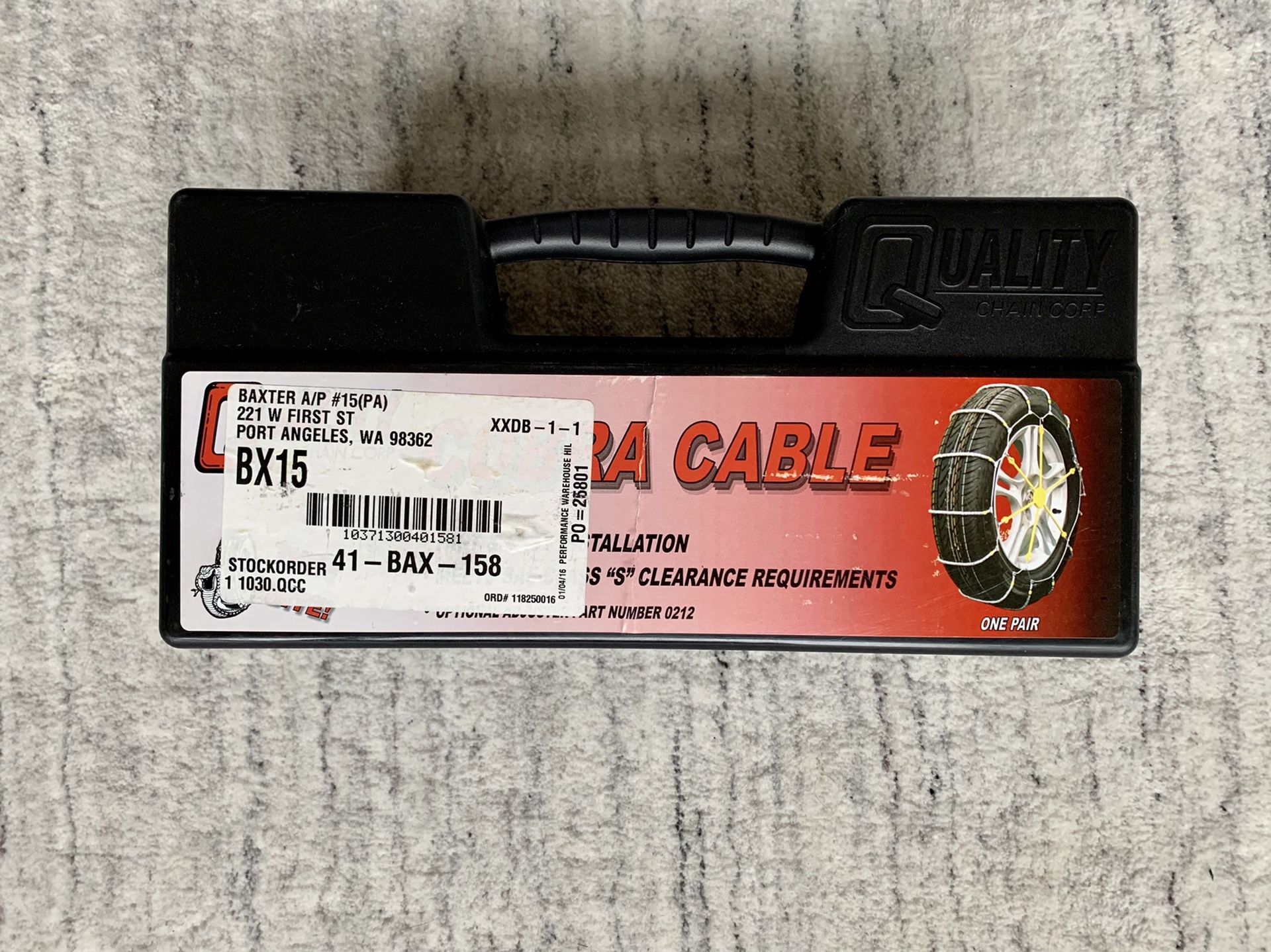 NEVER USED! Quality Chain Corp Tire Chains 1026