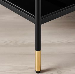 Black IKEA glass table