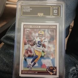 GMA 10 Gem Mint 2024 Score Jayden Daniels Washington Commanders Rookie Card