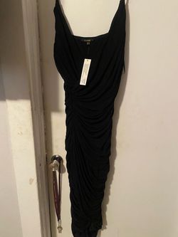 Camso Black Ruched Maxi Dress NWT