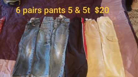 6 pairs of kids 5 and 5t pants