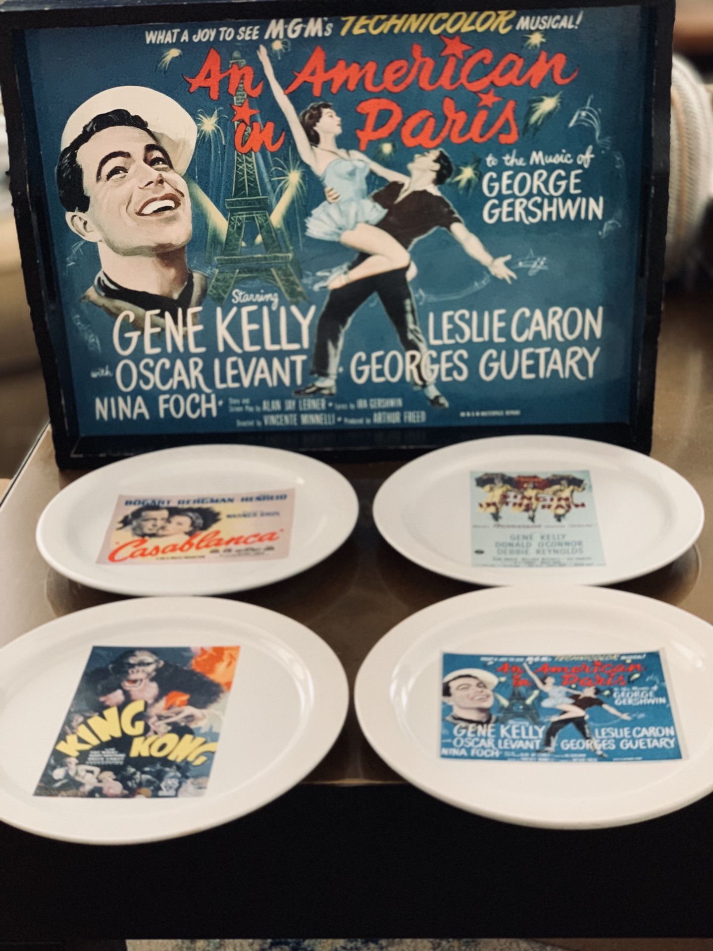 Pottery Barn TCM classic movies 🎥. decor 4 cocktail plates, serving tray