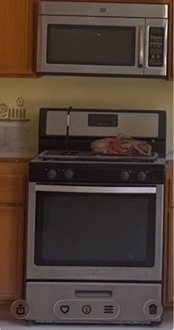 Stainless Steel Stove and microwave