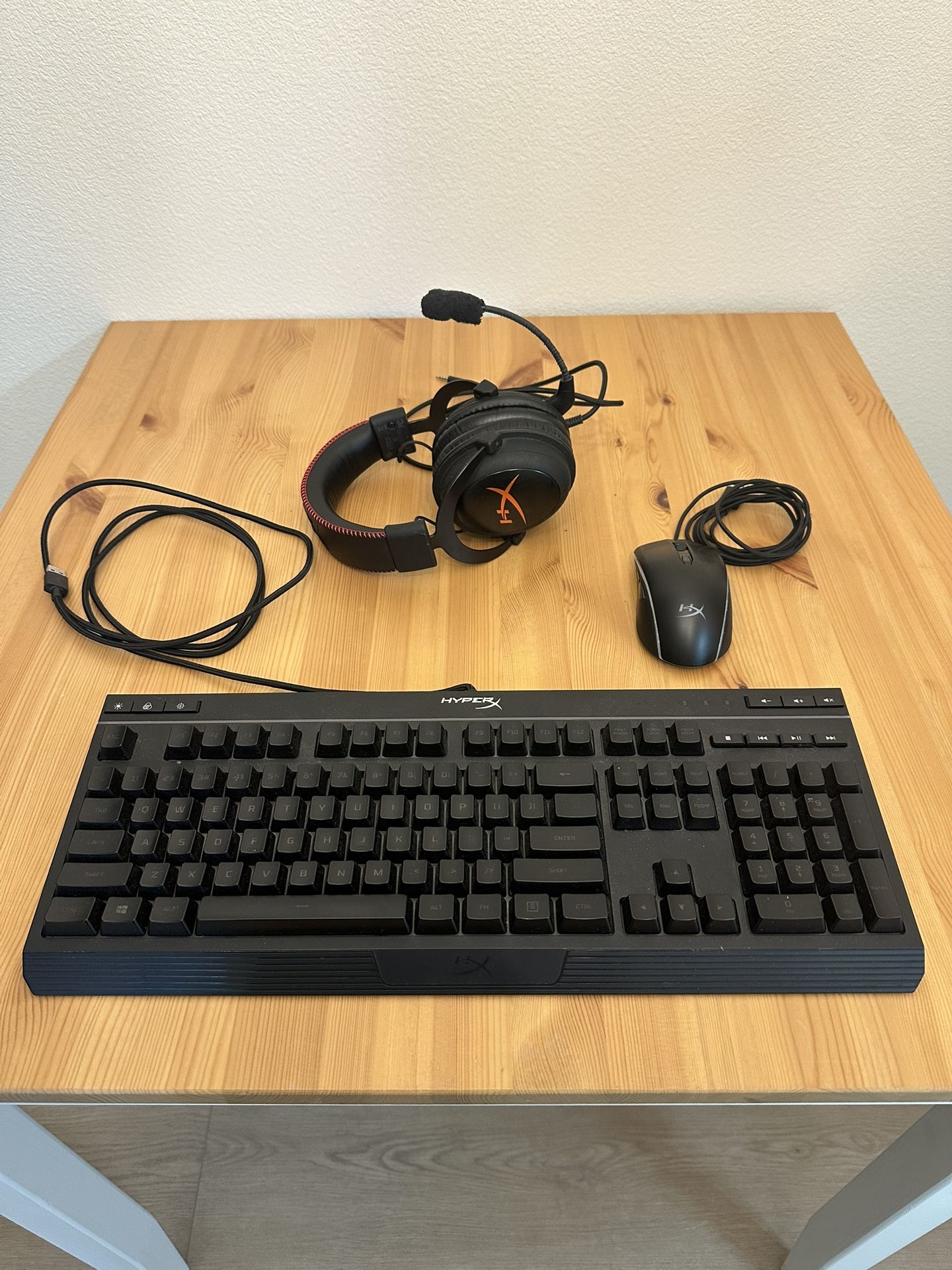 HyperX Gaming Keyboard, Mouse, and Headset