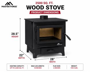 Master Forge 2,500 Sq. Ft. Wood Stove – New in Box
