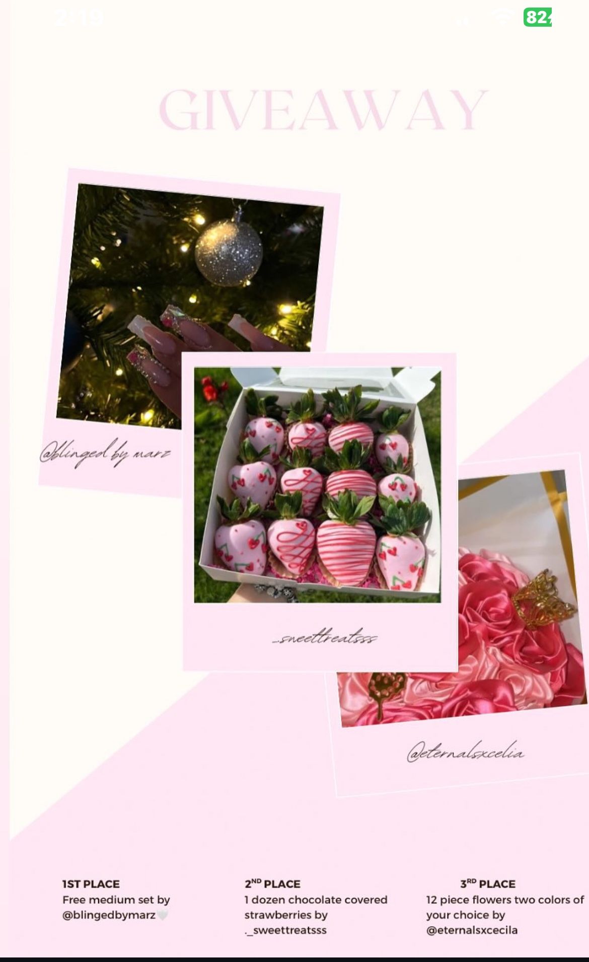 GIVEAWAY! instagram:eternalsxcelia