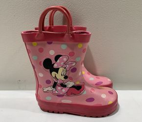 Disney Minnie Mouse girls size 8 rain boots 