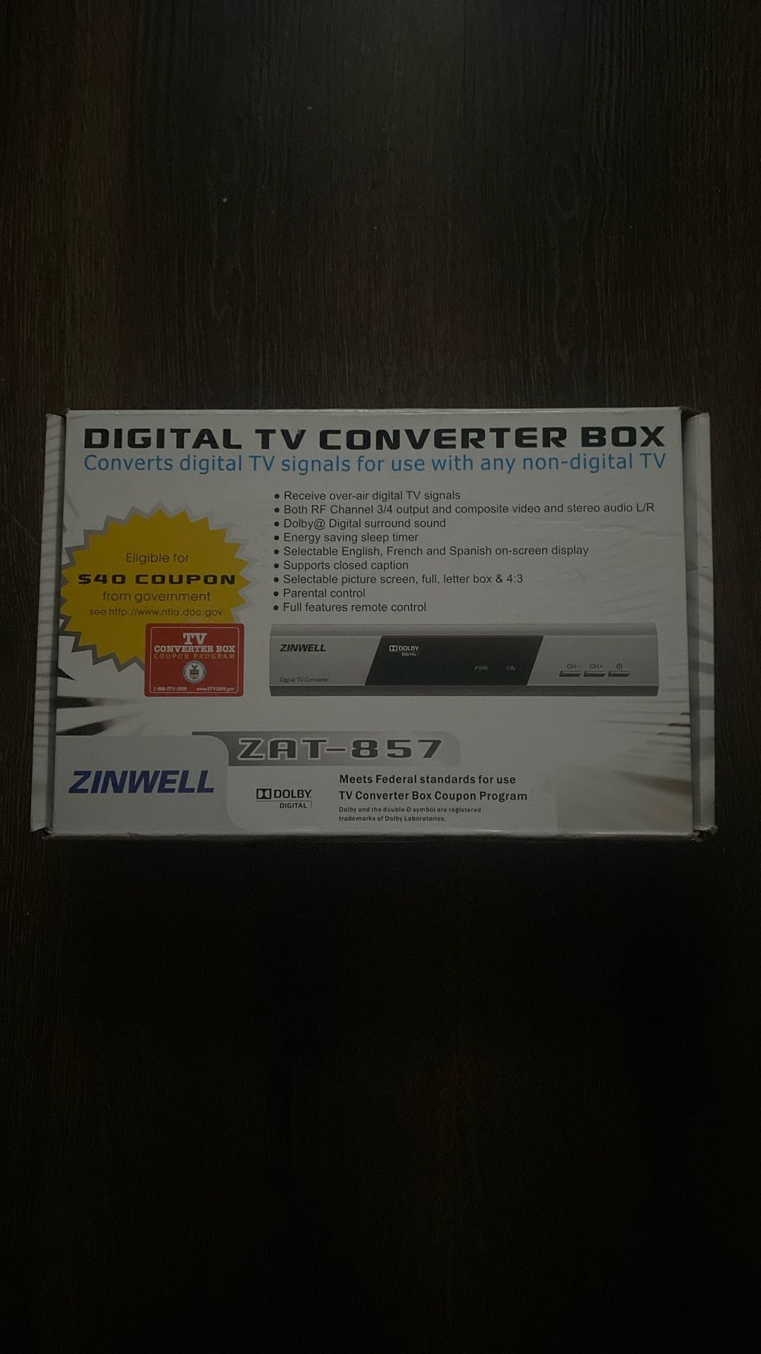 Zinwell ZAT-857 Digital TV Converter Boxes (2x) – Clean + Working 📡