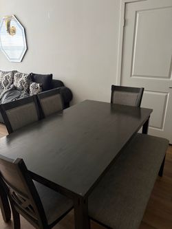 Dining Table Set with Chairs & Bench