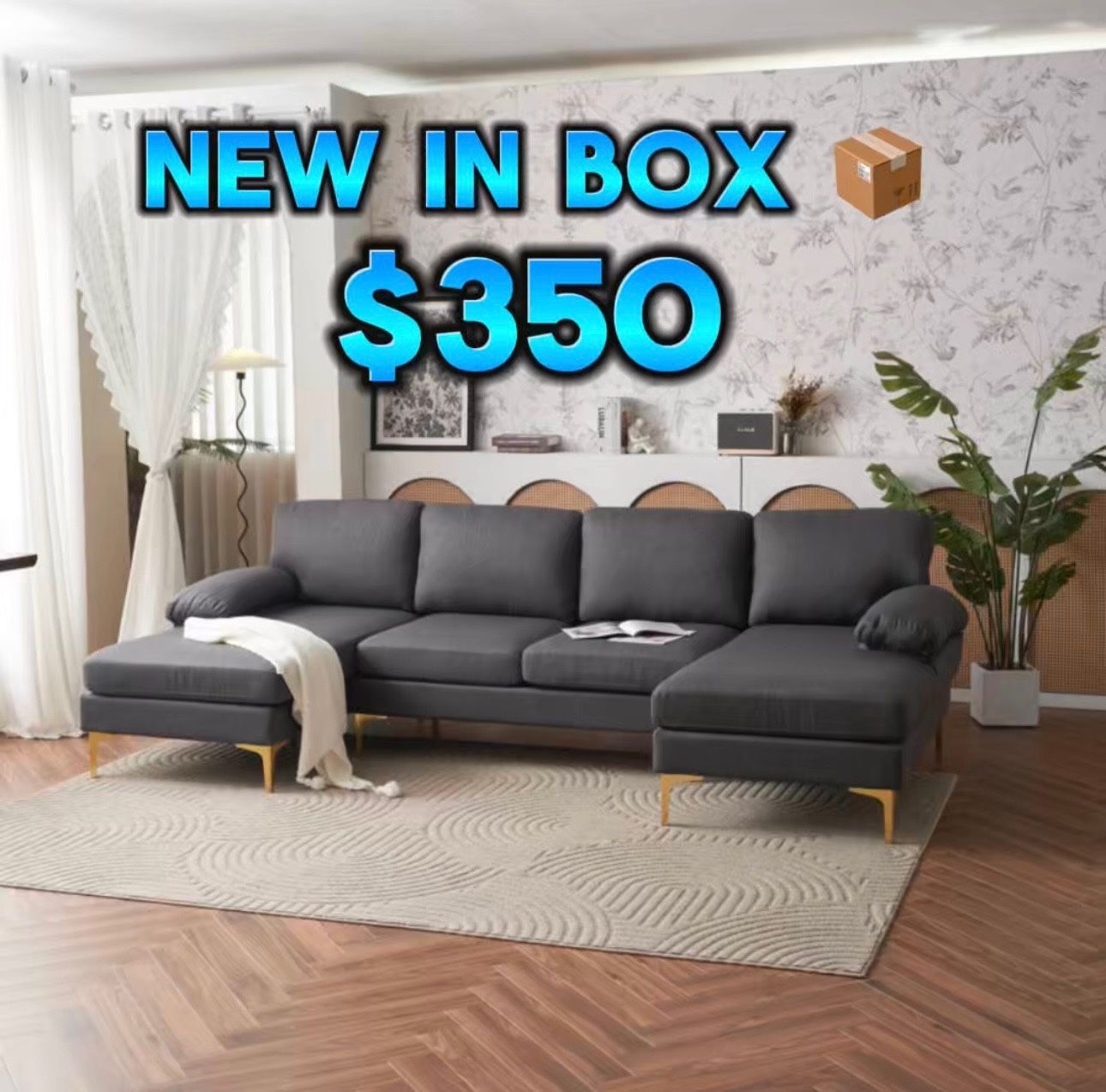 U Shape Sectional Couch ποΈ Brand New Sealed In Box π¦