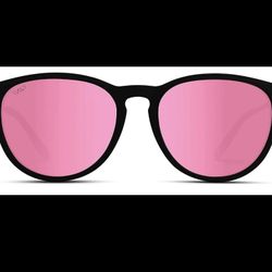 Round sunglasses polarized UV protection pink Mirror Sunglasses For women 