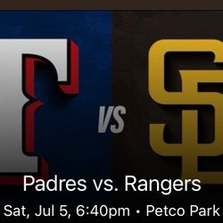 Padres Game Saturday July 5th 6:40pm San Diego 