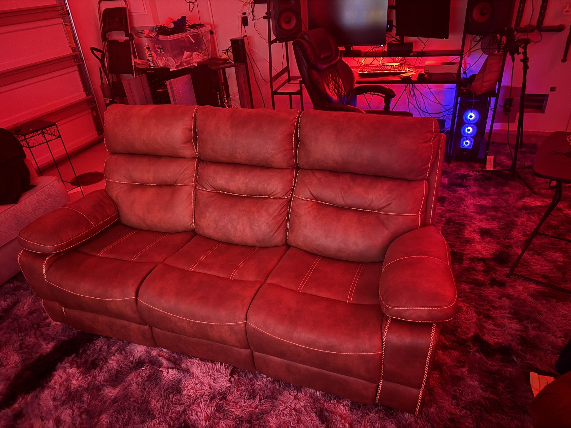 Leather Reclining Couch 