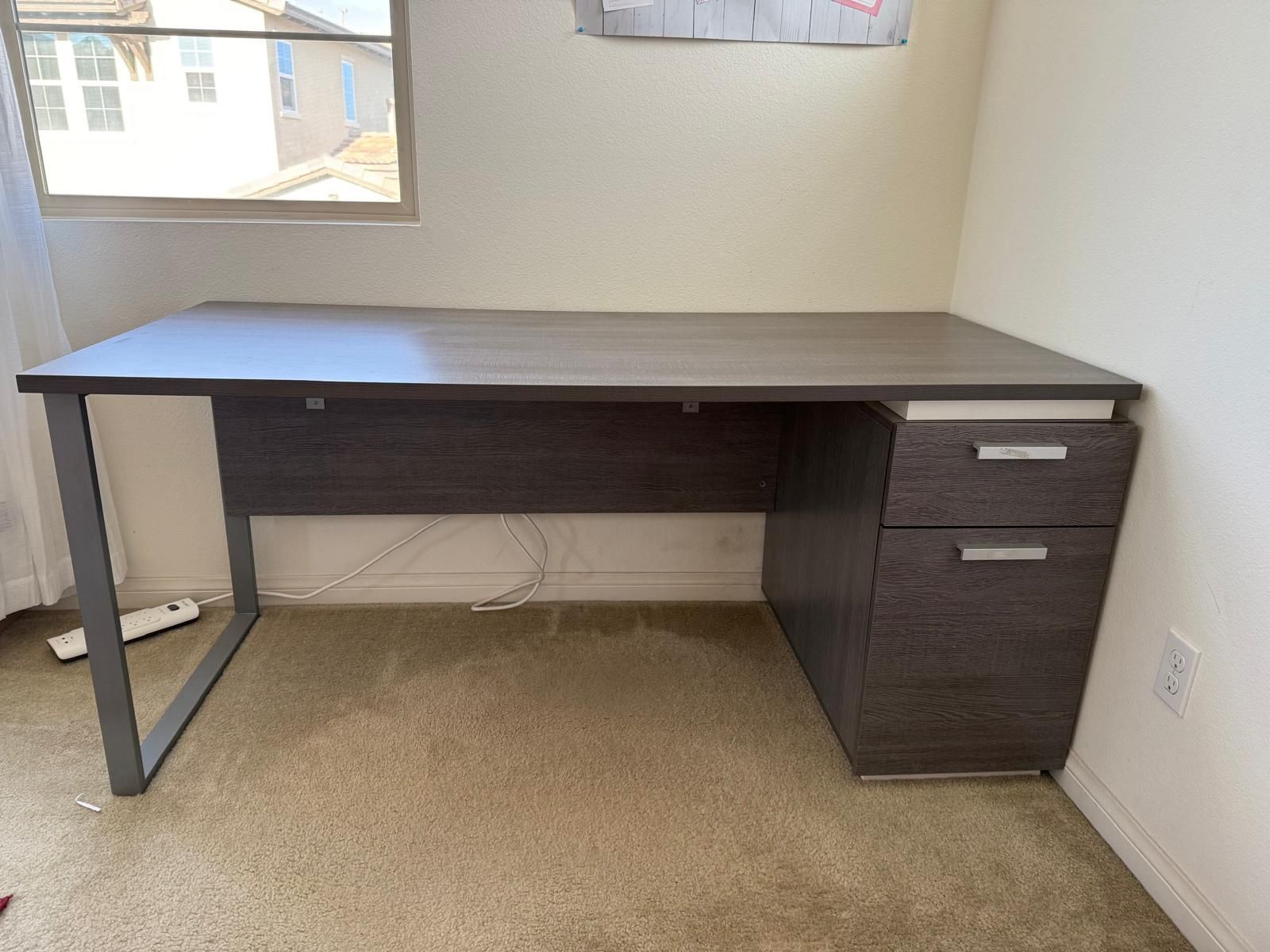 Home Office Desk And Two Bookshelves