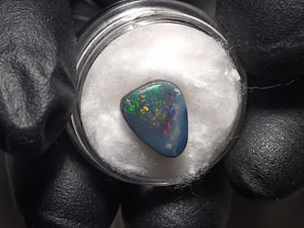 Natural Dark Australian Opal Doublet With Pinfire Pattern 