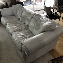 Leather Sofa And Sofa Chair