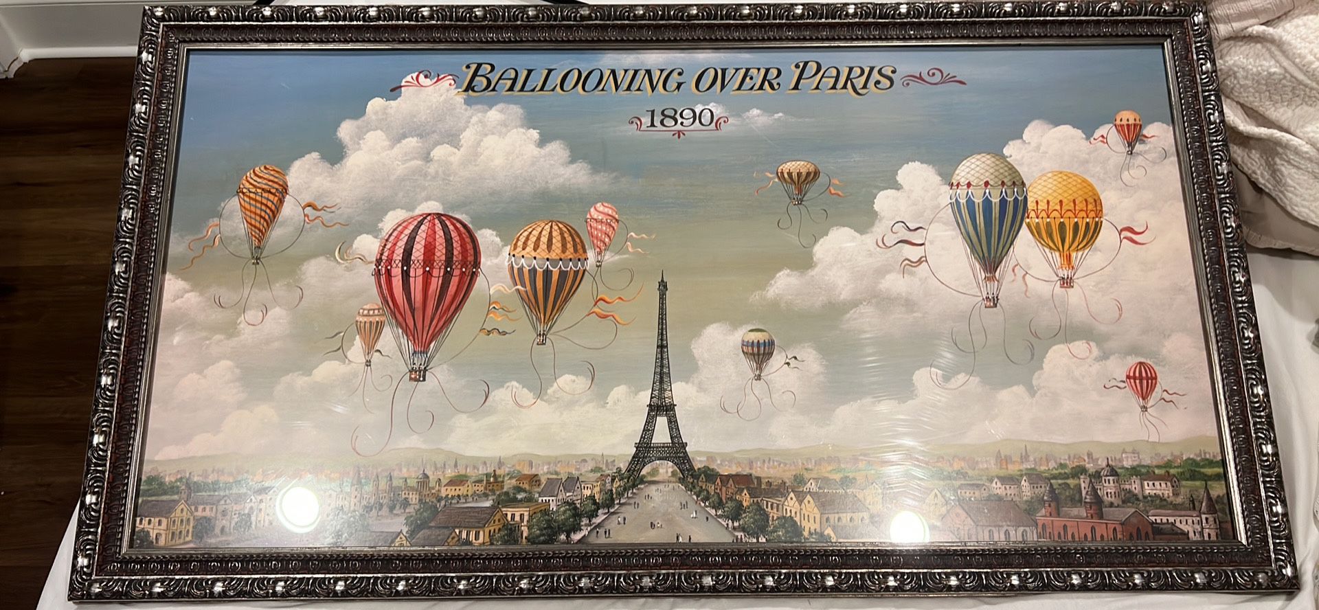 Ballooning Over Paris - Printed And Framed 