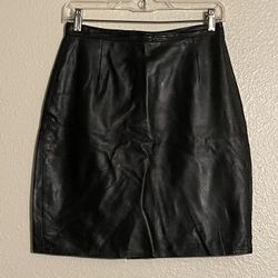 Made In Italy Leather Skirt Size 44