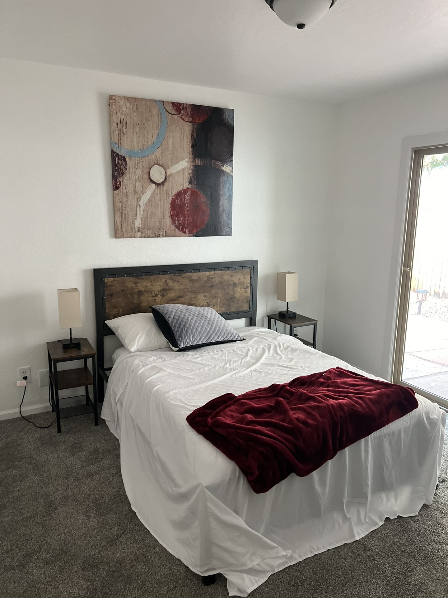 Full Bedroom Set; End Tables, Dresser, Mattress
