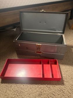 Dunlap Vintage Metal Tool Box with Tray