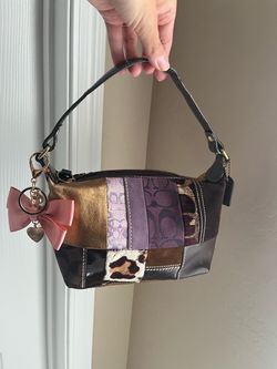 Coach Purple Patchwork Mini Pouchette