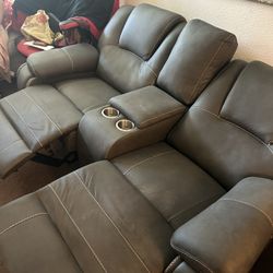 Grey Electric Recliner Couch