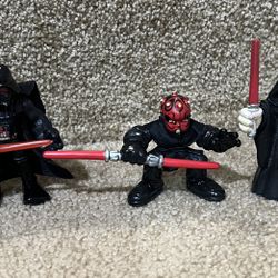 Star Wars Galactic Heroes Playskool Sith Lords Darth Vader Maul Sidious lot of 3 