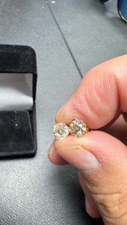 14K Gold Diamond Earrings 1-1/2ctdw i1 no trades 3816 Steilacoom Blvd Lakewood WA Crown Jewelery
