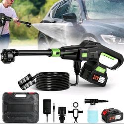 Cordless Water Pressure Washer Sprayer Battery Powered, 6-In-1 Nozzle Portable Electric Handheld