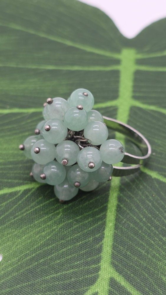 Natural Green Quartz Stone Ring.