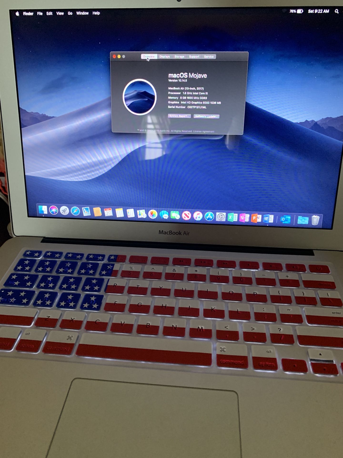 MacBook Air 13” 2017 i5/8/256gb with Microsoft office 2016
