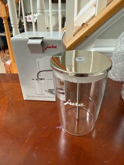 OB:JURA 16.9 oz Glass Milk Container for Jura & Stainless Steel Pipe
