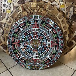 Aztec Calendars 2 Of Them Hand Made Other One Made Out Tree Material I Think