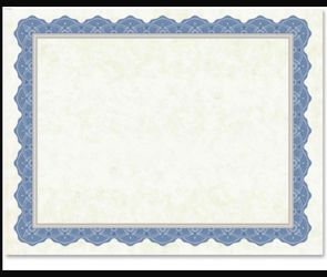 Geographics Drama Blue Border Blank Certificates - 8.5" x 11"- 15 pack