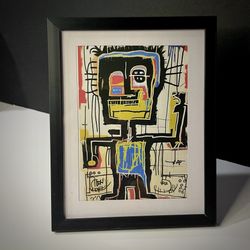Framed Basquiat-Style Floating Frame Art print