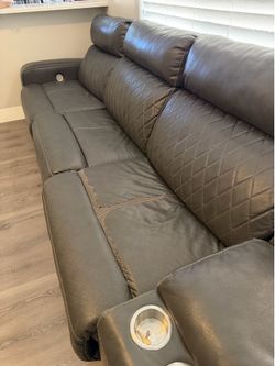 Recliner couch leather