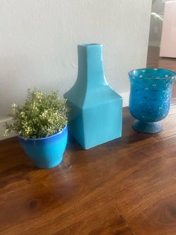 Blue Home Decor vases from homegoods