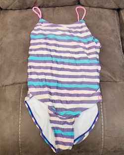 Girl's OP Stripped Swimsuit Size Large 10 - 12