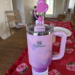 Stanley 40 oz. Valentine’s Pink-Purple Heart SS Tumbler w/ Straw Topper