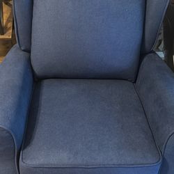 Blue Glider Swivel Chair