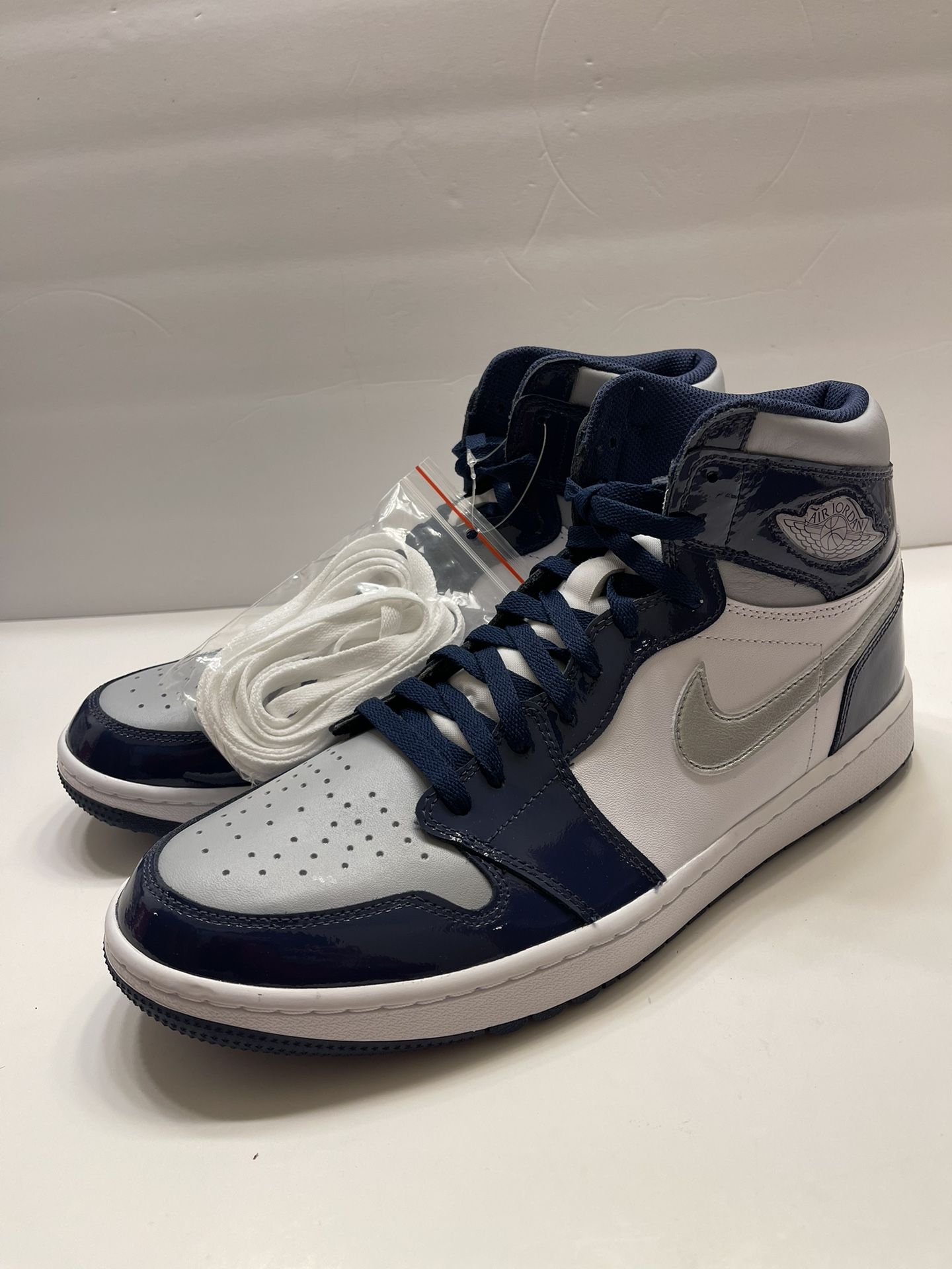 NEW Air Jordan 1 High G Men's Size 12 White/Metallic Silver DQ0660-100