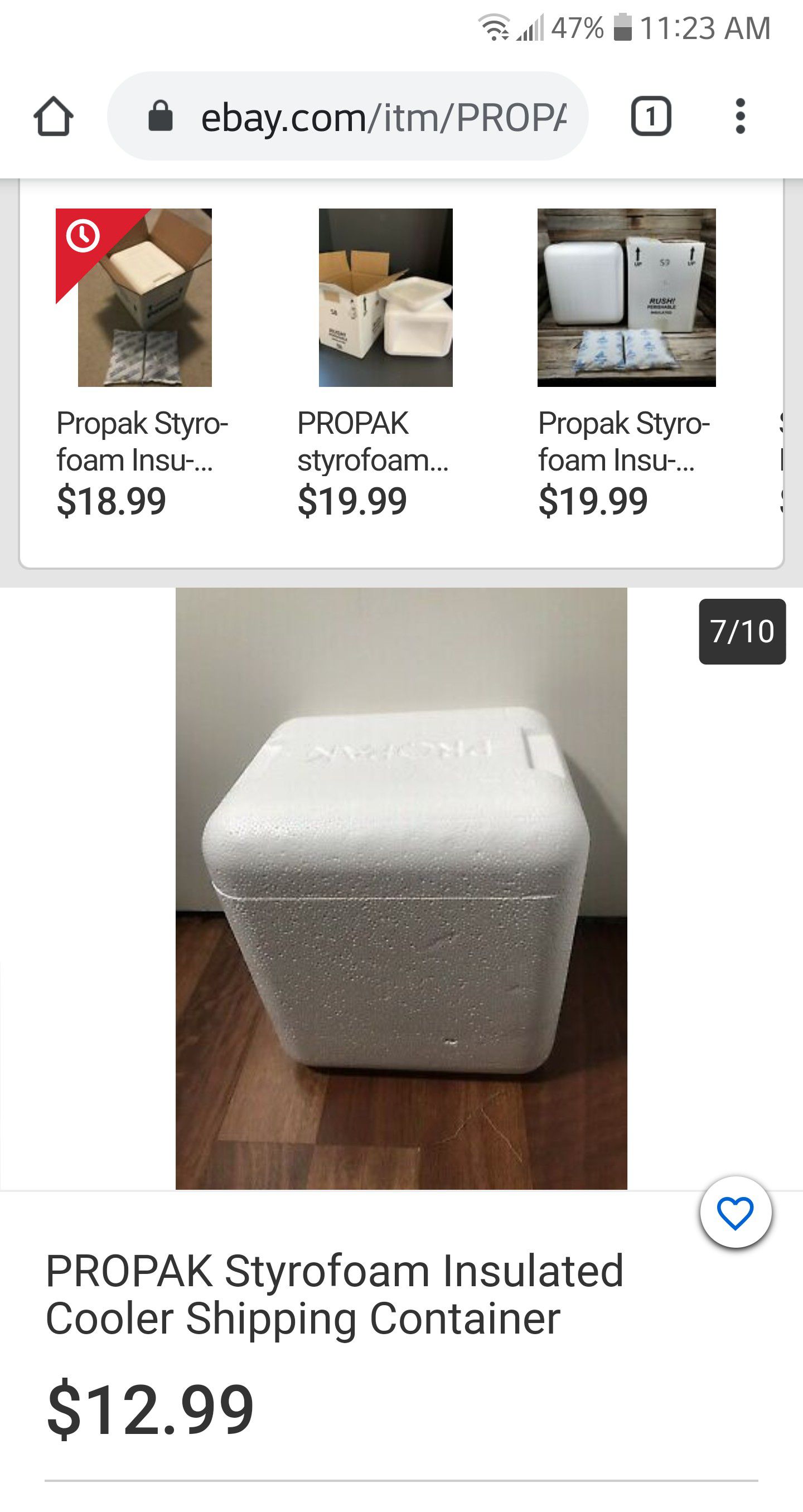 Medical grade Styrofoam Coolers