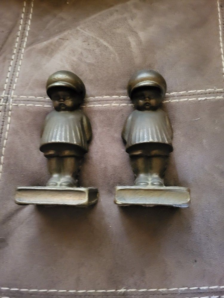 Bronze Children Antique Book Ends