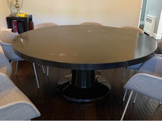 6 foot Round dining table. Solid wood, table only