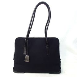Vintage black prada nylon leather tote satchel bag
