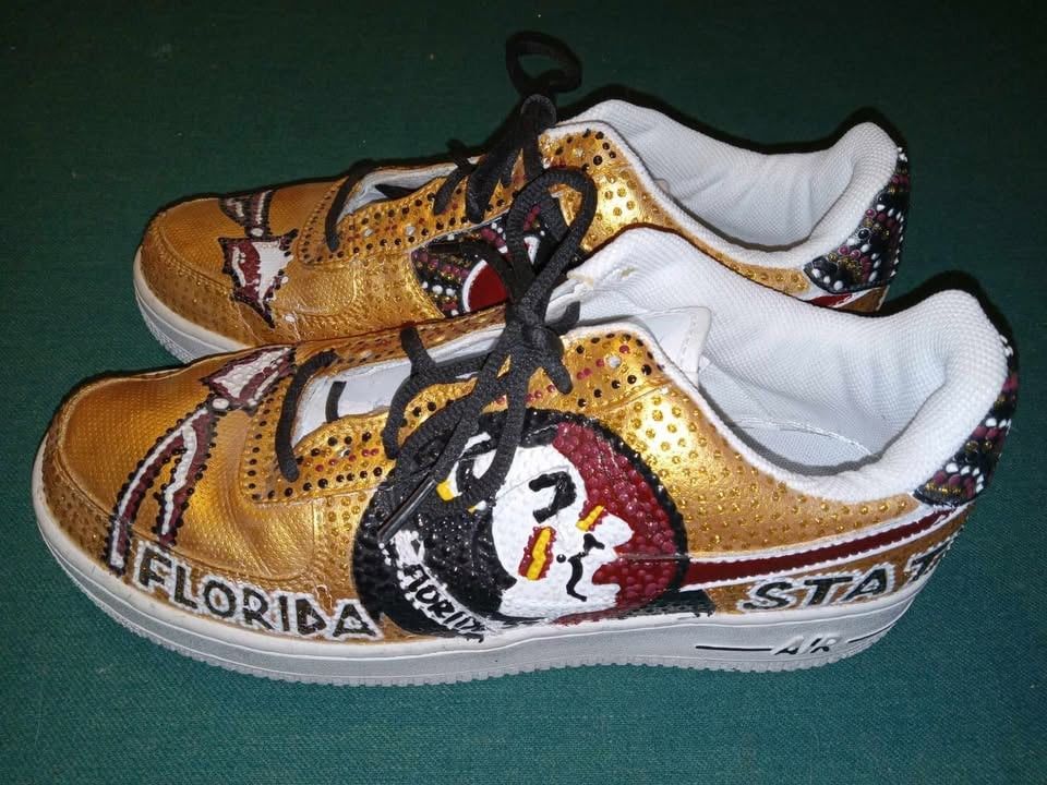 Nike Air Force 1s- Custom Florida State Seminoles Hand-Painted- NCAA- Size 9.5